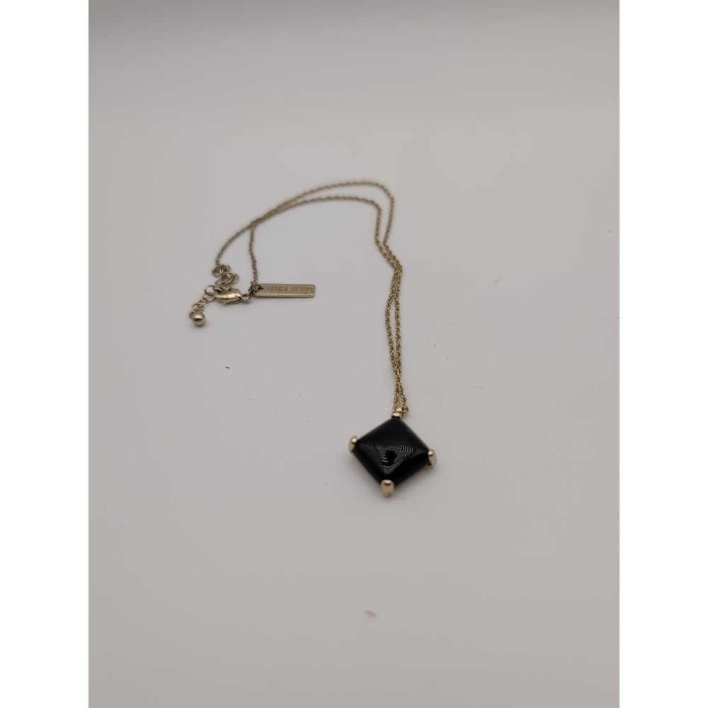 Kendra Scott Portia Gold Necklace With Square Black Stone